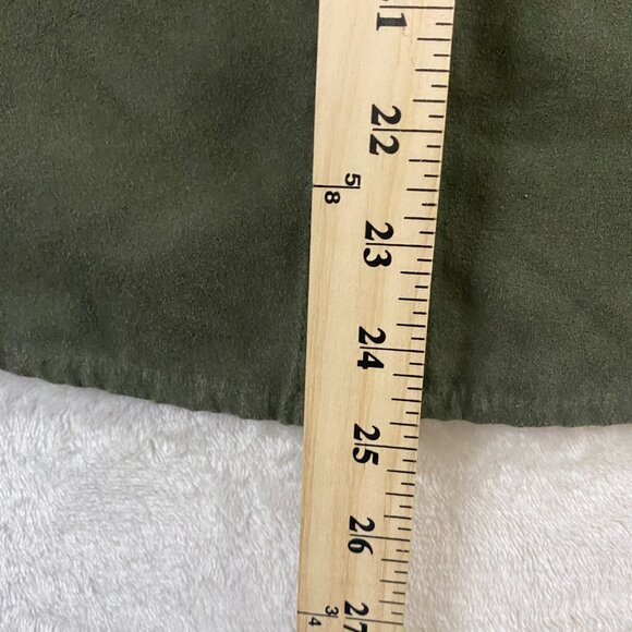 Sonoma Suede Button Up Shirt Olive Army Green Size PM - Picture 8 of 9